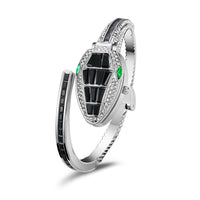 Luxury Banquet  Women's Snake-shaped Diamond-encrusted Bangle Quartz Watch 💎