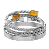 - Luxury Royal King Crown Bracelet Set For Men Stainless Steel Bangle 👑