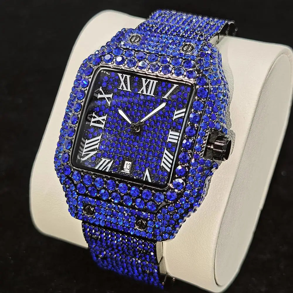 Cool Black Ice Watch Luxury Stainless Steel Quartz 💎
