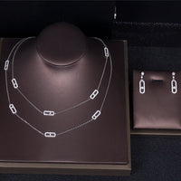 Luxury Earring Ring Sets Stackable Long Necklace 💎