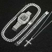 Cross Pendant Necklace Match Fashion Cuban Link Chain Bling Jewelry 💎