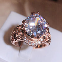 Luxury Super Flash Big Master Zircon Rose Gold Ring 💍