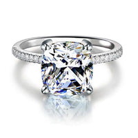 Zirconia Engagement Ring Original Real Silver Color Designer 💍