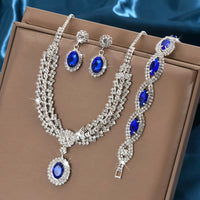 - Elegant Bridal Jewelry Set Necklace Earrings with Sparkling Rhinestones 💎