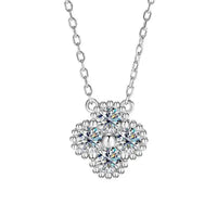 925Sterling Silver Clover Moissanite Women's Necklace With Certificate 💎