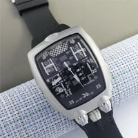 Black Business Hollow Design Undefeated Watch Men Rubber Strap ⏱️