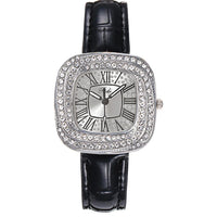 Luxury Square Ladies Full Star Diamonds Quartz Watch Casual Green Leather 💎