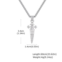 Sword Pendant Necklace Silver Gold Stainless Steel  ✨