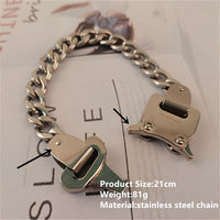 Titanium Steel Street Men Letters Metal Safety Buckle Necklace Fashion Jewelry ✨