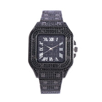 Luxury Full Diamond Square Watch Iced Out Crystal Quartz Wristwatch ⌚️