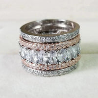Noble Elegant Wide Rings for Women Chic Bright Fashion Dazzling Cubic Zirconia 💎