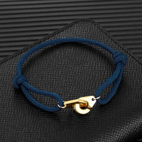 DV Gold Handcuff Milanese Cord Adjustable Bracelet, Unisex Couple Bracelet ⛓️‍💥