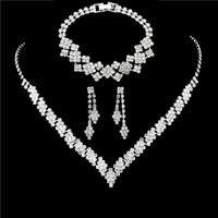 Silver plated rhinestone folding tassel earrings necklace💎
