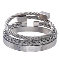 - Luxury Royal King Crown Bracelet Set For Men Stainless Steel Bangle 👑