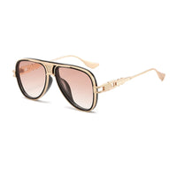 Men Metal Square Pilot Shades Sunglasses