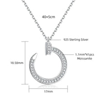 LinkerLove S925 Sterling Silver Moissanite Open Circle Pendant Necklace D VVS1 Lab 💎