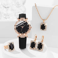 Luxury Rhinestone Women's Watches 5Pcs Set  Women Fashion Elegant Wristwatch 💎