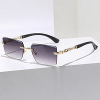 Rimless Rectangle Shaped Colorful Fashionable Classic Sunglasses 🕶️