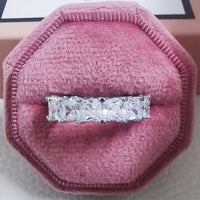 Luxury Green Black Pink Silver color Eternity Band Ring For Women 💍