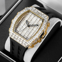 Luxury Brand Men Wristwatch New Creative Full Square Diamond  ⏱️