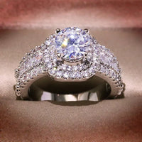 925 Sterling Silver Square Zircon Full Diamond Ring 💍