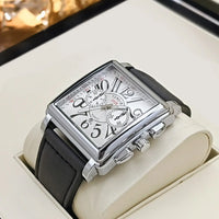 Luxury Business Men's Quartz Watch, Square Dial, with Calendar Display, Leather Strap⌚️