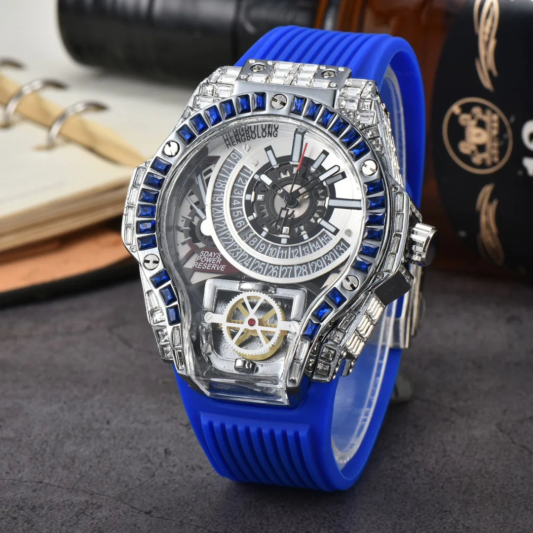 Full diamond Classic Quartz Watches Mens Case Business Luxury 💎