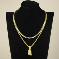 Men's Women's Hip-hop Punk Necklace Set Stylish Jesus Pendant ✨