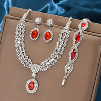 - Elegant Bridal Jewelry Set Necklace Earrings with Sparkling Rhinestones 💎