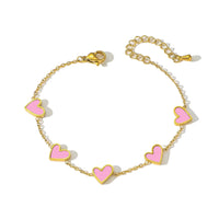 Romantic Heart Love Bracelet for Women Multi-color Stainless Steel Bracelet Gold Plated✨