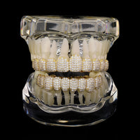 Hip Hop 10/10 Iced Out CZ Stone Teeth Grillz Punk Rapper Cubic Zirconia 💎