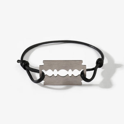 1 Stylish And Adjustable Stainless Steel Shaving Blade Bracelet With Colorful Lucky Bracelet