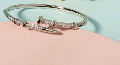 Zirconia Nail Bracelet Everyday Jewelry Classic Woman's Bangles ✨