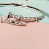 Zirconia Nail Bracelet Everyday Jewelry Classic Woman's Bangles ✨