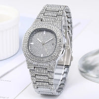 Nautilus Style Luxury Diamond Unisex Watches Hip Hop Calendar Quartz Wristwatches ⏱️