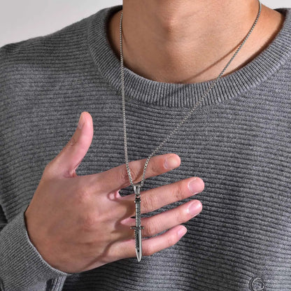 Stainless Steel Cool Punk Dagger Necklaces for Men ✨