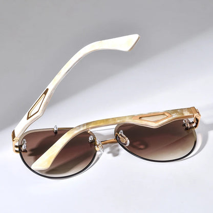 Buffalo Horn Sunglasses Men Famous Luxury Brand Design Rimless Sun Glasses