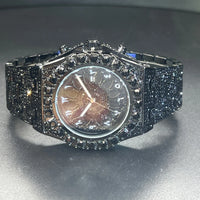 Hip Hop Green Diamond Watches For Men Date Quartz Clock Dress Square ⏱️