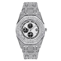 Royal Oak Style Luxury Hip Hop Iced Out Diamond Quartz Wrist Watch ⏱️