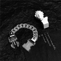 Titanium Steel Street Men Letters Metal Safety Buckle Necklace Fashion Jewelry ✨