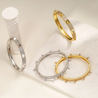 18K Gold Plated Brass Fashion Bracelets Female Temperament Simple Trendy Bracelet 💎