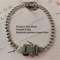 Titanium Steel Street Men Letters Metal Safety Buckle Necklace Fashion Jewelry ✨