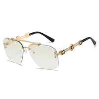 Rimless Pilot Metal Sunglasses Women Men Retro Trend Brand Sunglasses 🕶️