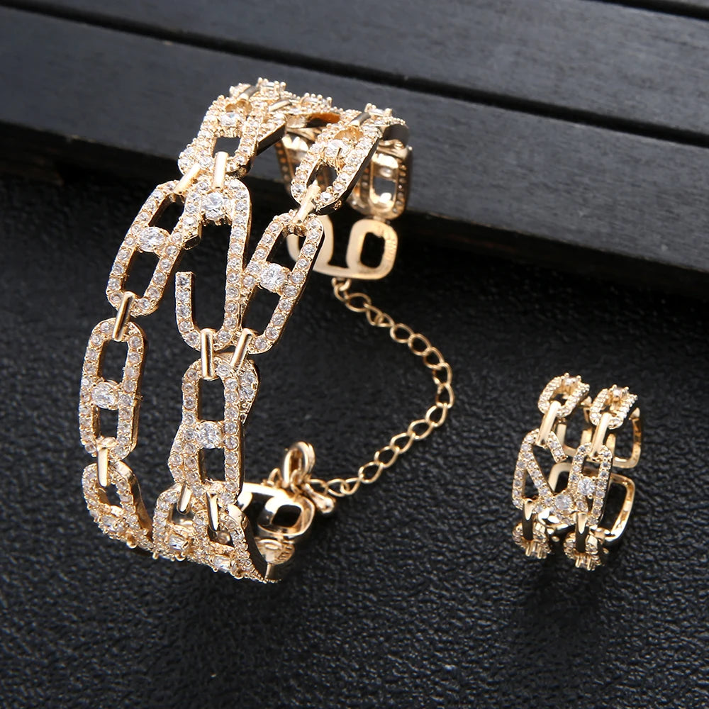 Luxury 2PCS  Jewelry For Women Wedding Engagement 💎