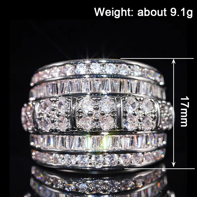 Cubic Zirconia Ring for Women Inlaid Bright 💍