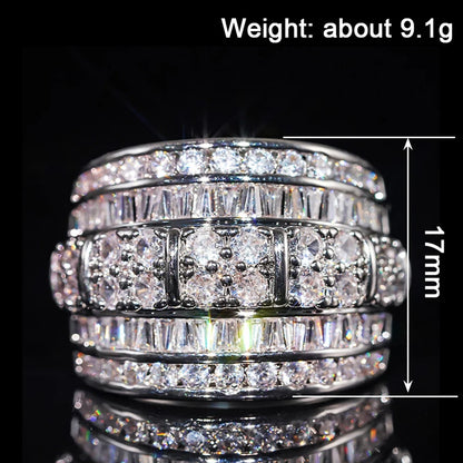 Cubic Zirconia Ring for Women Inlaid Bright 💍