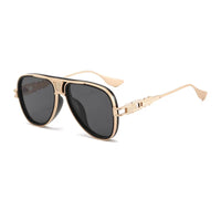 Men Metal Square Pilot Shades Sunglasses