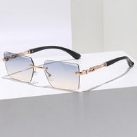 Rimless Rectangle Shaped Colorful Fashionable Classic Sunglasses 🕶️