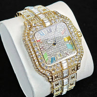 Ice Watches Men Luxury Stainless Steel Colored Roman Literal Wristwatch💎