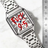 Stainless Steel Alloy Square Dial Simple Elegant Ins Style Light Luxury High⌚️